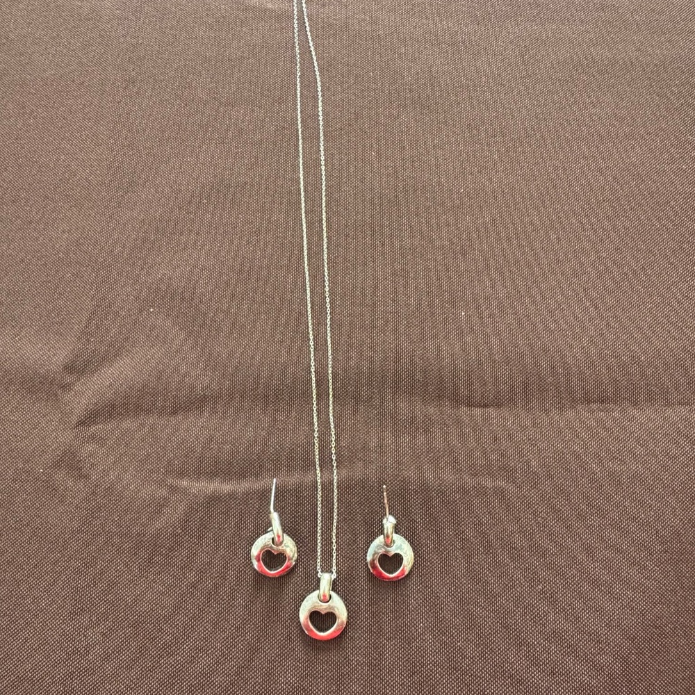 Tiffany & Co. Silver and Red Circle Necklace Set